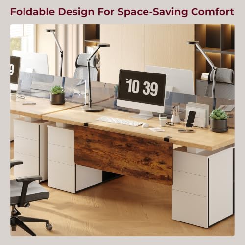 Desk Extender Tray, 16"×12" Clamp-On Arm Rest Shelf, 90° Foldable Computer Elbow Support for Office Home, Space-Saving Keyboard Mouse Tray (Vintage Burnt Color) - Image 2