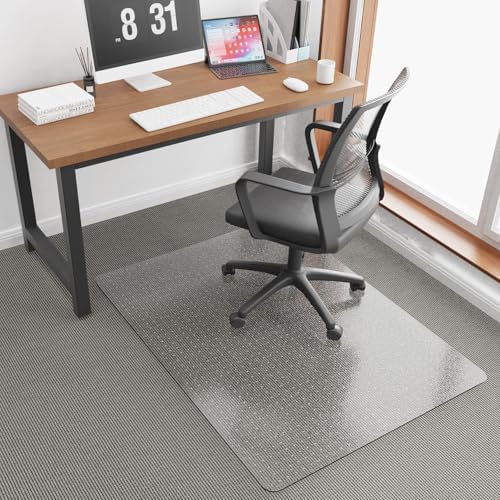 36”x 48” Carpet Floor Mat for Office Chair, Clear Desk Chair Floor Mat for Carpet for Medium/Low Pile, HeavyDuty Chair Mats for Carpeted Floors, Studded Desk Mat for Carpets for Homes and Offices by FeelLifeEnjoyLifelmmerseYourselfInLife