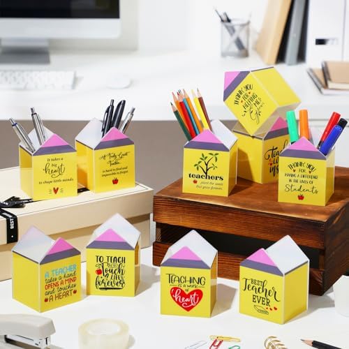 Sherr 10 Pcs Back to School Teacher Gifts Inspirational Pencil Cups Bulk - Image 3