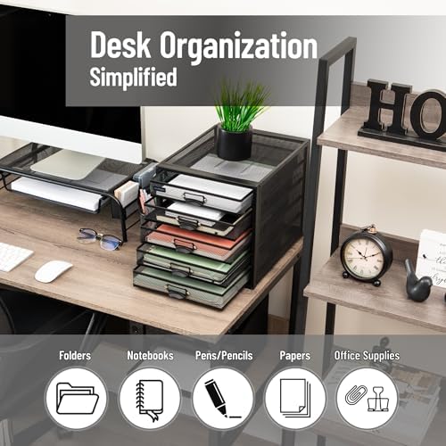 Mind Reader File Storage Drawers, Desk Organizer, Multi-Purpose, Crafts, Office, Metal, Black - Image 3