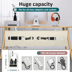 Extra Large 48" Under Desk Cable Management Tray for Standing Desk, No Drill Clamp On Wire Hider, Heavy Duty Anti-Sag Cord Organizer, Cable Tray for Studio & Dual Monitors (Beige, 47.8") - Image 2