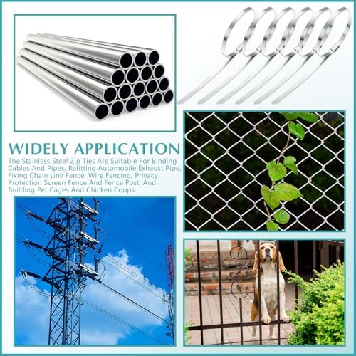 LEIFIDE 500 Pcs Stainless Steel Zip Ties 304 Metal Cable,21.6 Inch - Image 7