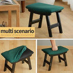 Foot Stool Ottoman Foot Rest Under Desk,Small Stool for Living Room, Bedroom and Kitchen (Black Legs - Green Stool Surface) - Image 7