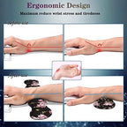 Mouse Pad Set,(31.5×11.8 in) Desk Pad + Keyboard Wrist Rest Support + Mouse Wrist Rest + Coaster for Office,Home,Computer,Laptop - 4 Rose Flower - Image 4