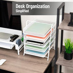Mind Reader 5-Tier Paper Tray Organizer, White - Image 2