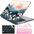 DONGKE Compatible with MacBook Pro 16 Inch Case (2026-2021 Release, M5 M4 M3 M2 M1 Pro/Max Chip), Plastic Hard Shell Cover with Keyboard Cover & Screen Protector for MacBook Pro 16", Sun & Daisies by DONGKE