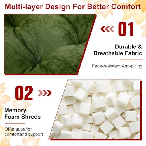 Geetery 4 Pack Velvet Chair Cushions for Dining Chairs, 16" x 16" Soft Velvet Chair Pads with Ties Comfy Solid Seat Cushion Party Home Office Living Room Outdoor Indoor (Morandi) - Image 5