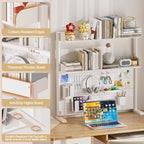 Adjustable Desktop Hutch Bookshelf with Pegboard, 38.9" Wide - Image 5