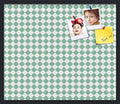 PinPix 28x24 inch Cork Bulletin Board. This Decorative Framed Pin Board Comes with Diamond Pattern in Green and White Design and Satin Black. Ideal for Home, Office Decor or School (PinPix-330) by PinPixBulletinBoards
