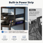 Homieasy 3D Printer Stand with Power Outlet, 23.6" x 23.6", Black - Image 4
