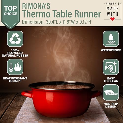 RIMONA'S Heat Resistant Table Runner Trivet Mat - Reversible Marble, 40" - Image 3