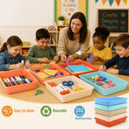 Defresit 12 Pcs Letter Size Flat Storage Paper Trays for Classroom - Image 5