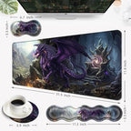 Desk Mat, Mouse Pad with Wrist Rest, 4-in-1 Large Mouse Pads for Desk, Ergonomic Mouse Pad and Keyboard Wrist Rest Gaming Keyboard Mat for Office,Purple Dragon - Image 5