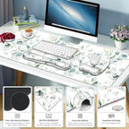 Large Mouse Pad with Wrist Support 4in1 Set, XXL Big Game Mousepad +Keyboard Wrist Rest+Mouse Wrist Rest+Coaster with Ergonomic Design Gaming Mat for Home Office Computer I Eucalyptus Branches - Image 4