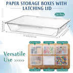 Tinlade 24 Pcs Classroom Paper Storage Bins with Lids, Clear, 13x10in - Image 2