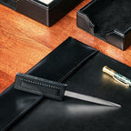 Dacasso Black Bonded Leather Luxury 9 Piece Desk Set - Blotter Pad & Desk Mat Organization Essentials - Executive Decor and Surface Protector - Image 6