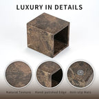 Marble Makeup Brush Holder - Brown Candle Toothbrush Cup for Bathroom Accessories, Decorative Pencil Organizer for Office Desk Aesthetic, Stone Utensil Container for Kitchen Countertop - Image 3