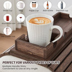 GEHE Detachable Couch Cup Holder, Anti Falling Sofa Arm Tray, Natural Bamboo Sofa Cup Holder More Safe for You Family, Portable Couch Arm Tray Armrest Table for Remote, Snacks, Phone, Drinks - Image 5