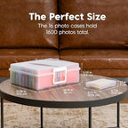 IRIS USA Photo Storage Box |Made in USA| 16 Cases - (2-Pack) - Clear - Image 4