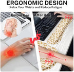 Arttown Keyboard Mouse Pad Set, 4 in 1 Desk Mat Set Leopard Gold - Image 4