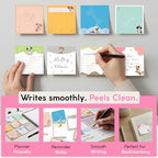 12 Pack Accordion Style Sticky Notes with Dog Holder | 3" x 3" Dog Post It Notes for School (50 Sheets Each) | Resin Made Cute Memo Pad Note Holder (12 Pack Sticky Notes with Holder) - Image 7
