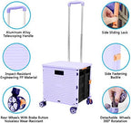 FELICON SELORSS Foldable Utility Cart Folding Portable Rolling Crate-Purple - Image 2