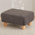 Small Foot Stool Ottoman, Sherpa Footstool Ottoman Foot Rest for Couch, Rectangle Footstools and Ottomans Small for Living Room, Entryway and Bedroom (Brown) by FIMIVIBI
