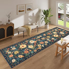 DUKINO 3x10 Runner Rug, Washable Kitchen Runner Rug Non Slip, Navy Blue - Image 3