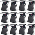 Yexiya 12 Pcs Leather Business Card Holder Case PU Leather Business Pocket Card Holders Wallet with Magnetic Closure for Men Women Office Gifts, Black by Yexiya