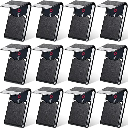 Yexiya 12 Pcs Leather Business Card Holder Case PU Leather Business Pocket Card Holders Wallet with Magnetic Closure for Men Women Office Gifts, Black by Yexiya