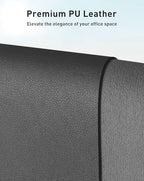 Aothia Faux Leather Desk Mat - Large Mouse Pad, Non-Slip PU Leather Blotter, Waterproof Writing Surface for Office and Home (Grey, 63" x 24") - Image 2