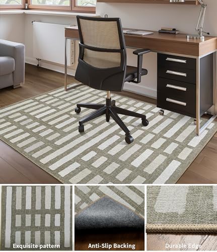 chakme Office Chair Mat for Hardwood Floor, 48"x36" Easy Glide Computer Desk Mat Protector for Rolling Chair Under Desk Rug Nonslip Backing, Machine Wash, (Dark Brown Plaid) - Image 2