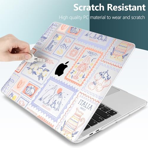 DONGKE Compatible with MacBook Pro 13 inch Case 2024 2023-2020 Release A2338 M2/M1 A2251 A2289 with Retina Display & Touch ID, Plastic Hard Shell & Keyboard Cover & Screen Film - Italy Stamp - Image 7
