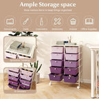 LDAILY 10 Drawer Rolling Cart, Storage Cart Organizer on Wheels, Drawer Cart with Metal Frame & Large Storage Capacity, Rolling Cart with Drawers for Living Room Classroom, Office - Image 5