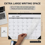 Desk Calendar 2026-2027 - Large 18-Month Monthly Desk Pad, July 2026 to December 2027, 22" x 17" Calendar with Thick Paper, Golden Hanging Holes & To-Do List for Home and Office - Image 5