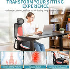 FLORICH Seat Cushion Lumbar Support Pillow for Office Chair, Car Lower Back Support, Ergonomic Desk Chair Pillow for Butt and Back Support of Memory Foam Seat Pad(Blue Pink) - Image 5