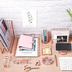 Yaomiao 13 Pcs Desk Accessories Set Organizer Office Supplies, Rose Gold - Image 5
