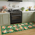 DUKINO 2x6 Runner Rug, Floral Washable Rug for Kitchen Non Slip Dark Green - Image 5