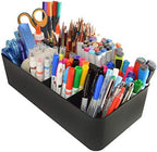 -Large Portable Caddy, DIY Dividers, 8 Compartments, School Office Supplies Home Business Organizer,Portable Basket with Handle Storage Organizer Modern Made in USA (6 PACK, Black) - Image 3