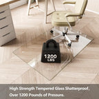 Koonmi Glass Chair Mat for Carpet, 32"x46" Thick Office Chair Mat - Image 2