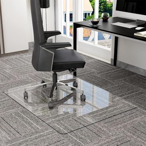 GLSLAND 36" x 46" Office Chair Mat for Carpet, Tempered Glass Floor Mat - Image 7
