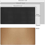 Mydours 40" x 20" Extra Large Desk Mat, PU Leather & Cork Desk Pad, Black - Image 2