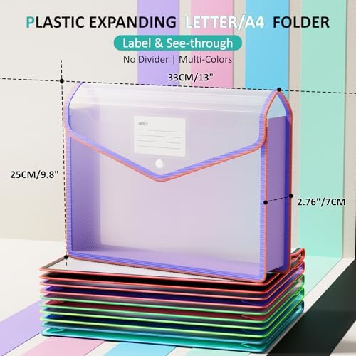ThinkTex Plastic Expanding File Folder, Transparent envelopes with Snap - Image 2