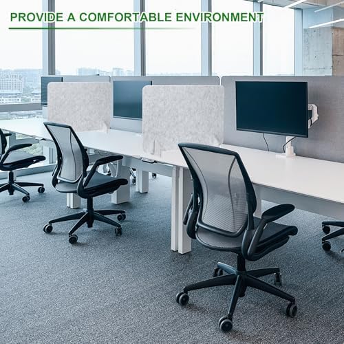 PATIKIL Desk Divider, 4 Set 24 x 16 Inch Acoustic Freestanding Desk Divider Desk Privacy Panel with 8 Pcs Support Feet for Library Office Workstation,White - Image 5