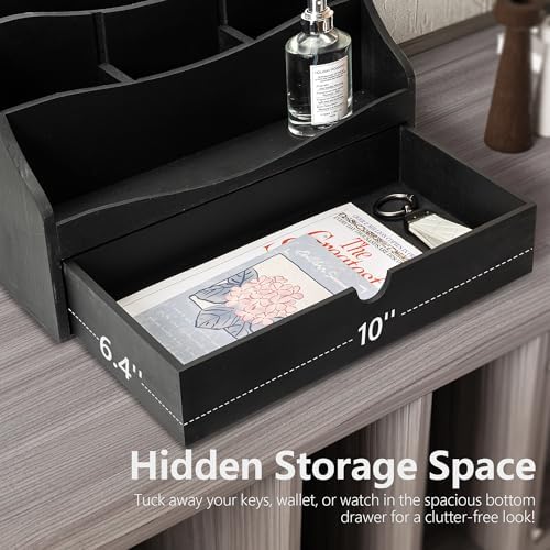 Rebee Vision Mail Organizer for Desk with Drawer for Store Jewelry, Black - Image 5