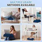 TranquilRelax Foot Rest Under Desk, 3-Height Adjustable Foot Stool, Blue - Image 6