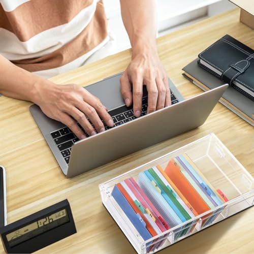 Mooliwe Index Card Holder Acrylic Organizer 50 Dividers, 3 x 5 Inch - Image 5