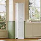 Iwell 66.9" Tall Bathroom Storage Cabinet with 2 Doors & 1 Drawer - Image 4