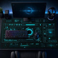 48x24in Cyberpunk Gaming Mouse Pad, Futuristic HUD Extended Desk Mat by HOME