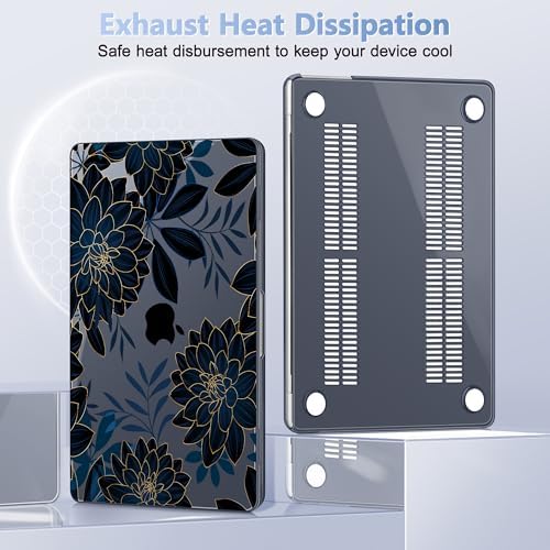 May Chen for MacBook Air 15 inch Case M5 M4 M3 M2 2026 2024-2023, Model A3448 A3241 A3114 A2941, Closes Seamlessly Hard Shell Laptop Cover with Keyboard Cover, Luxury Dahlia - Image 5